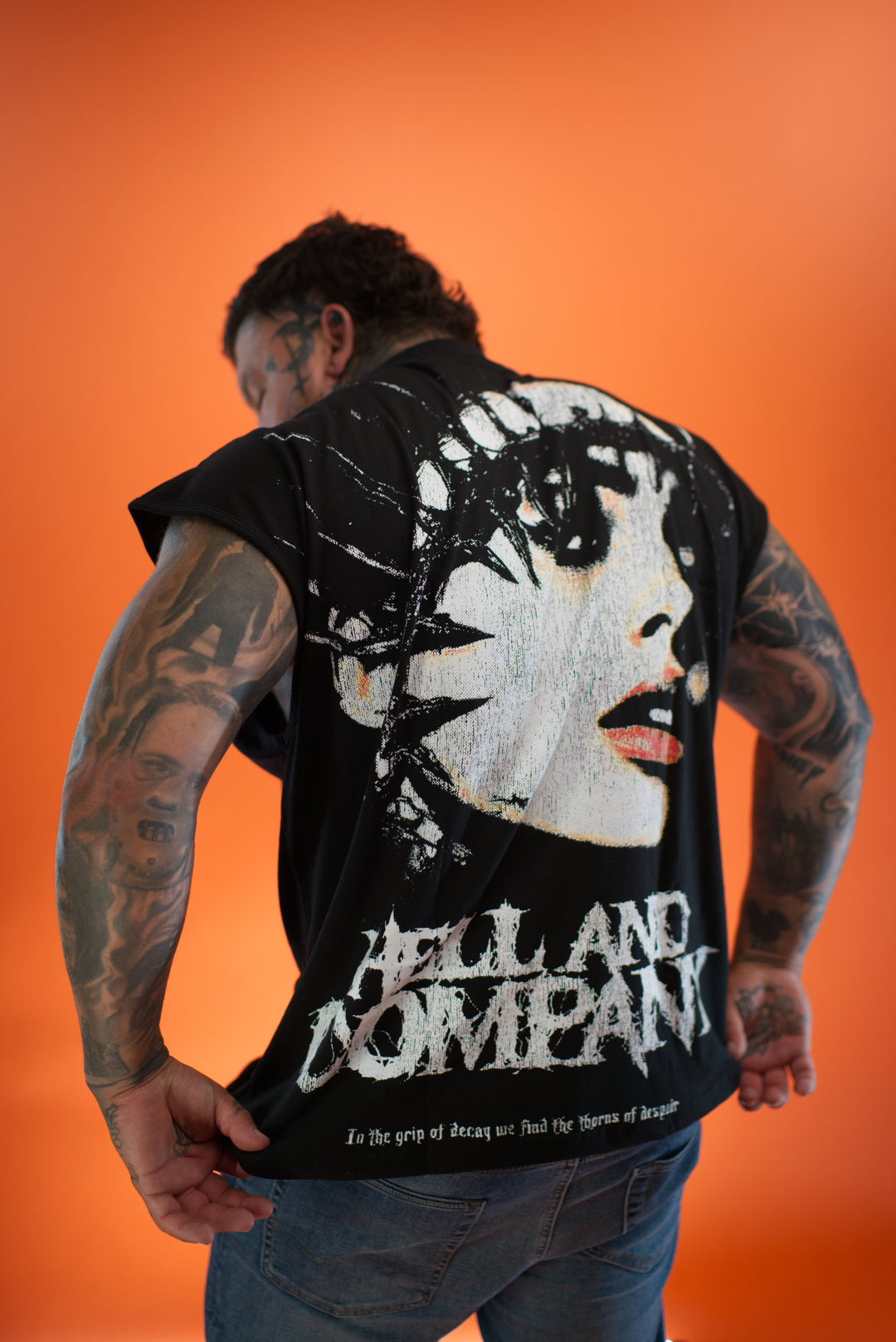 hell and company hell & co black coven muscle t shirt black back