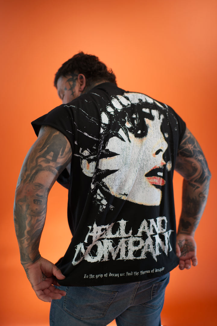 hell and company hell & co black coven muscle t shirt black back
