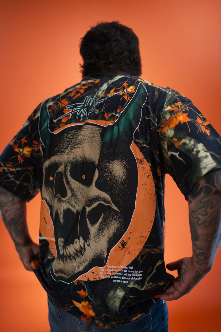 hell and company hell & co camouflage camo braincase hell season shirt back
