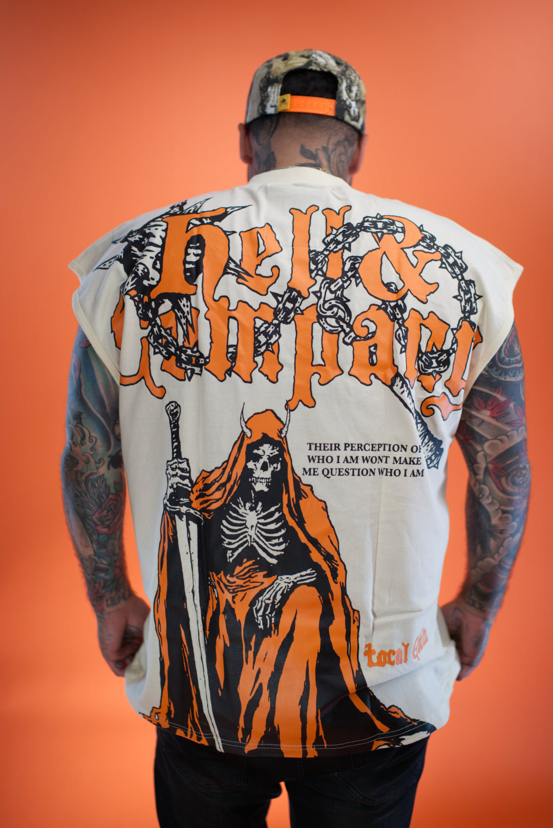 hell and company hell & co death's witness muscle t shirt cream back