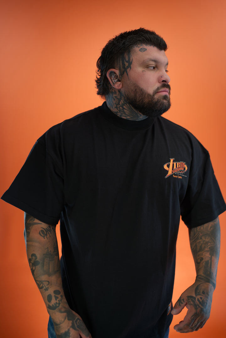 hell and company hell & co grave yard run hell scout t shirt black front