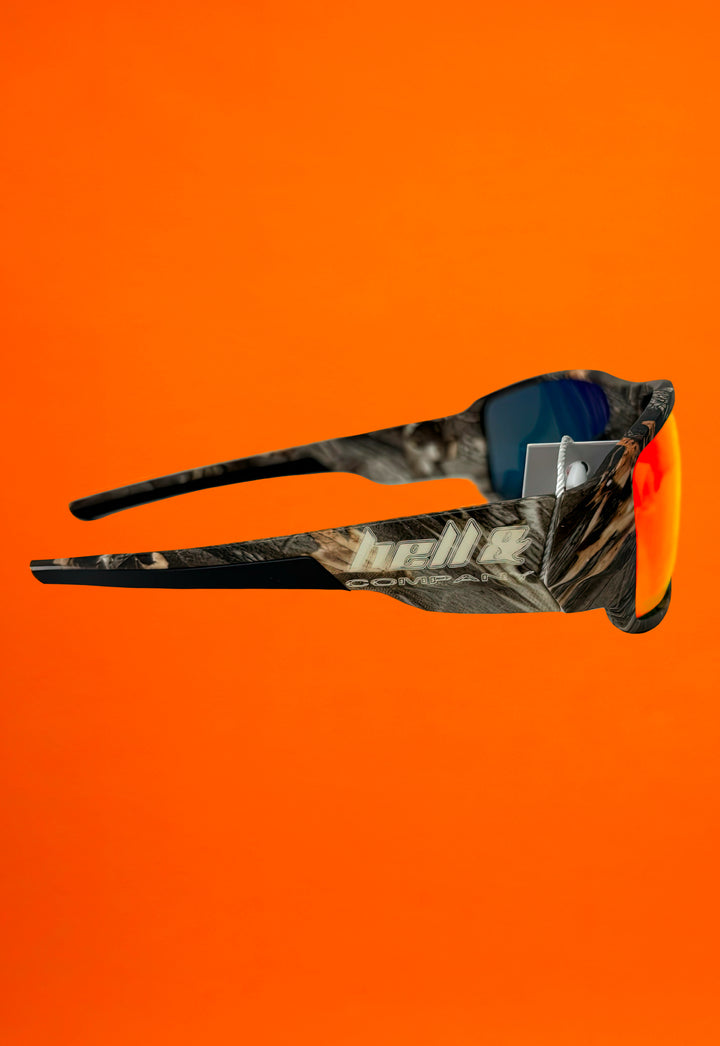 Hell & Company Hell & Co Swamp Camouflage sunglasses scorched with orange lenses side