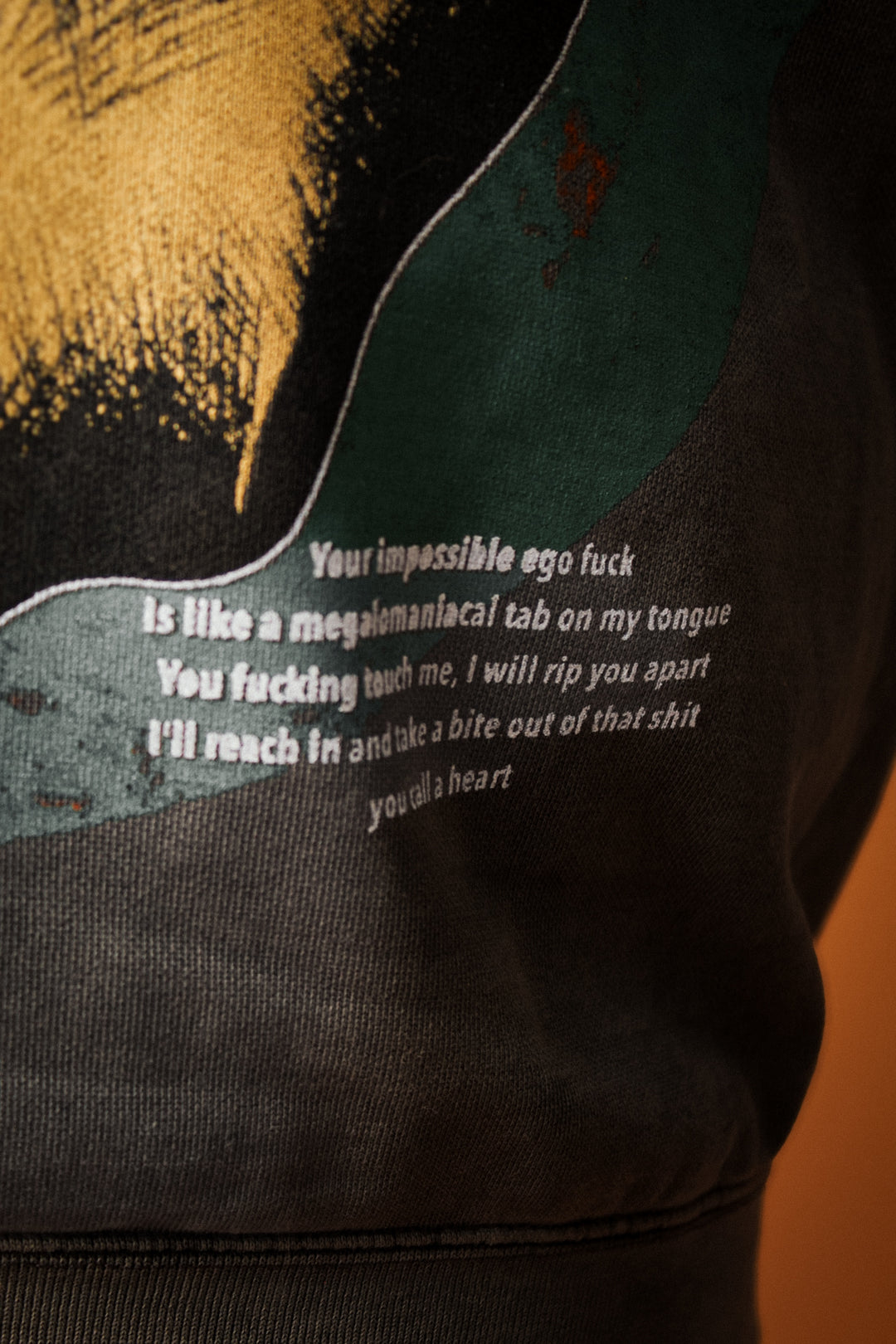 Text on a dark background with a colorful abstract design