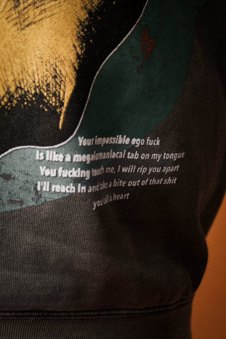 Text on a dark background with a colorful abstract design