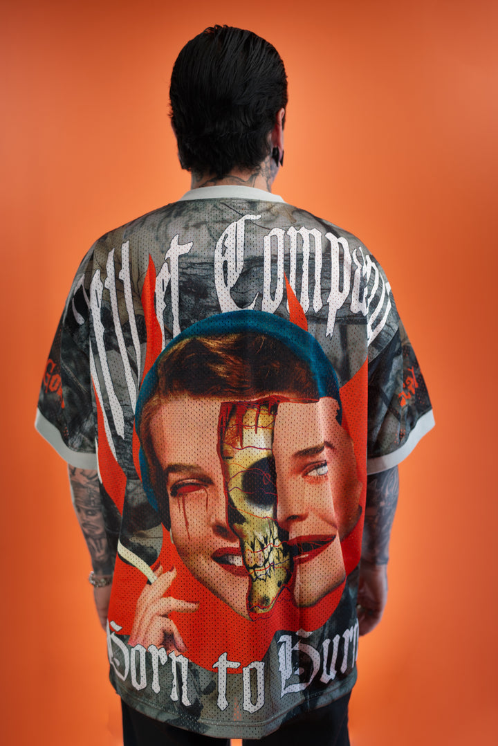 hell and company hell & co born to burn jersey back
