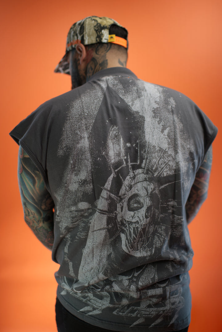 hell and company hell & co sinister muscle t shirt grey back